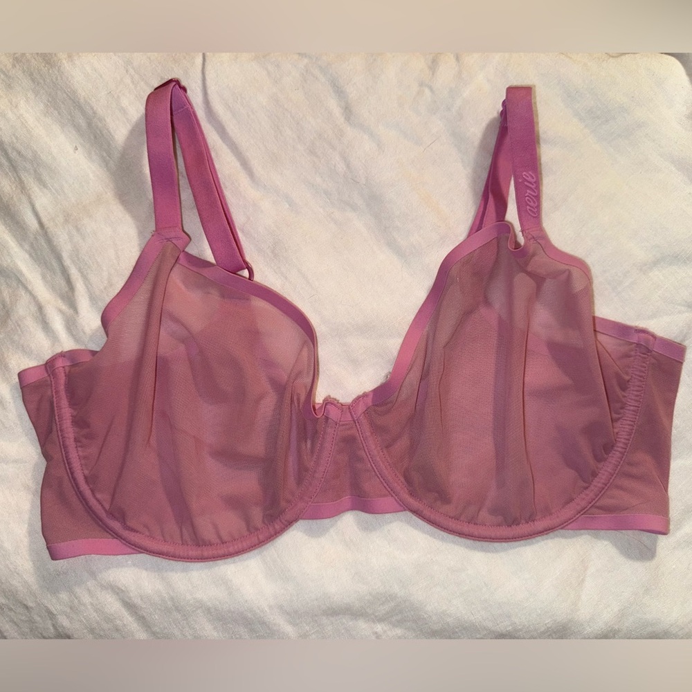 Aerie Pink Smoothez Sheer Underwire Bra